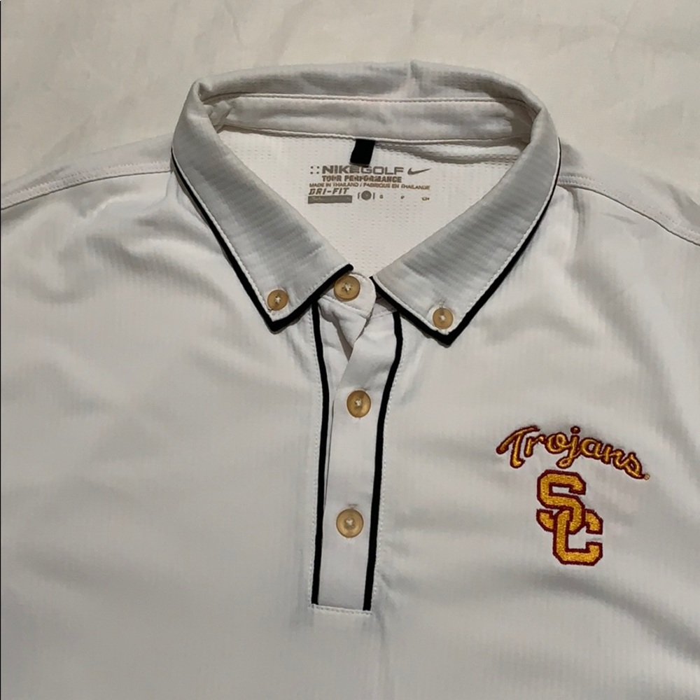 Nike Golf Tour Performance Dri Fit Men’s USC Logo Short Sleeve Polo Shirt Small